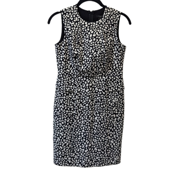 Ann Taylor Dresses & Skirts - Ann Taylor Black & White Print Peplum Sleeveless Peplum Office Career Dress (0P)